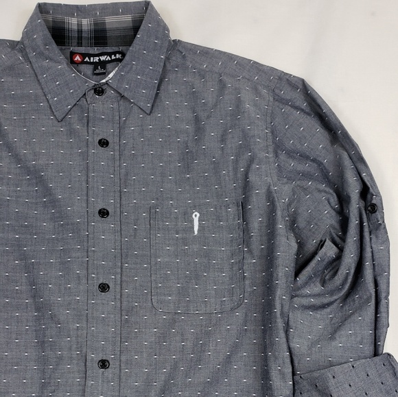 Airwalk Silver Button Down Shirt - Picture 2 of 5
